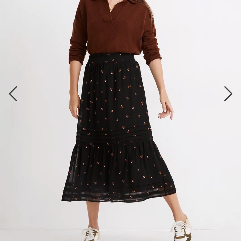 EUC. Madewell. (Re)sourced Georgette Pintuck Maxi Skirt in Amie Floral